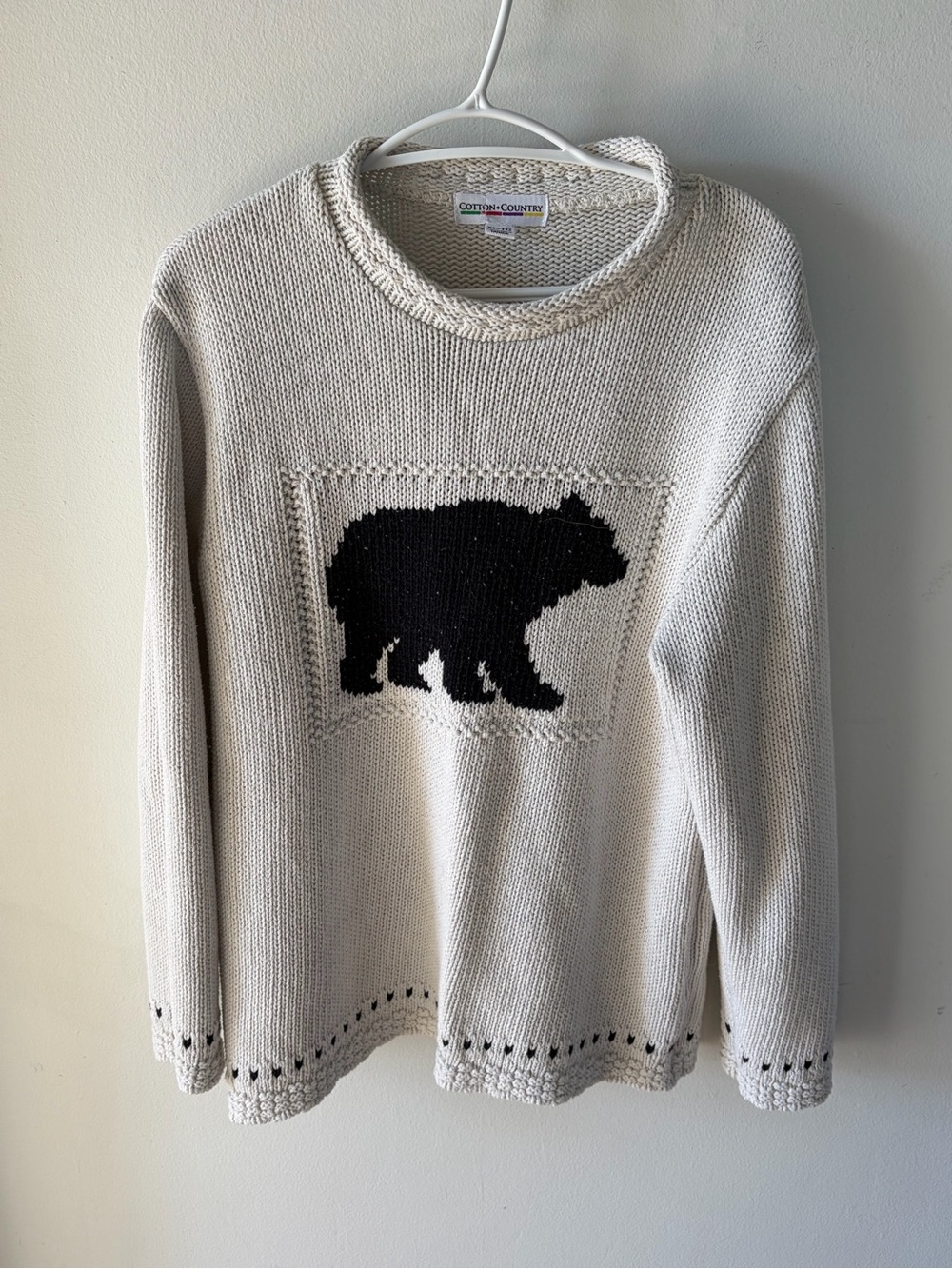 Women's Ivory Bear Sweater